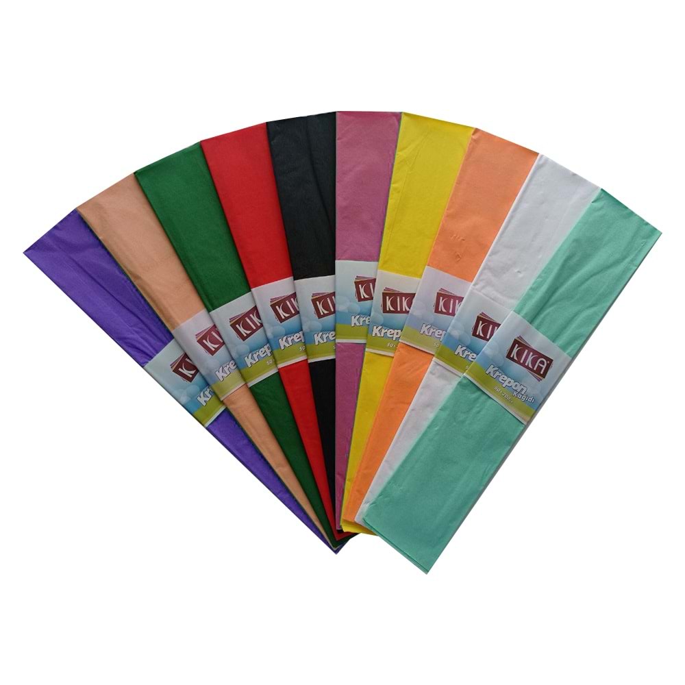 Krapon Kağıdı 50x200cm Karışık Renkli 10lu pk Kika