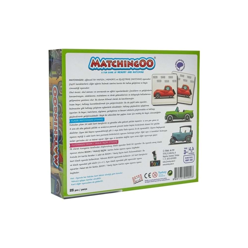 Matchingoo Memory Game Hafıza Oyunu Klasik Arabalar
