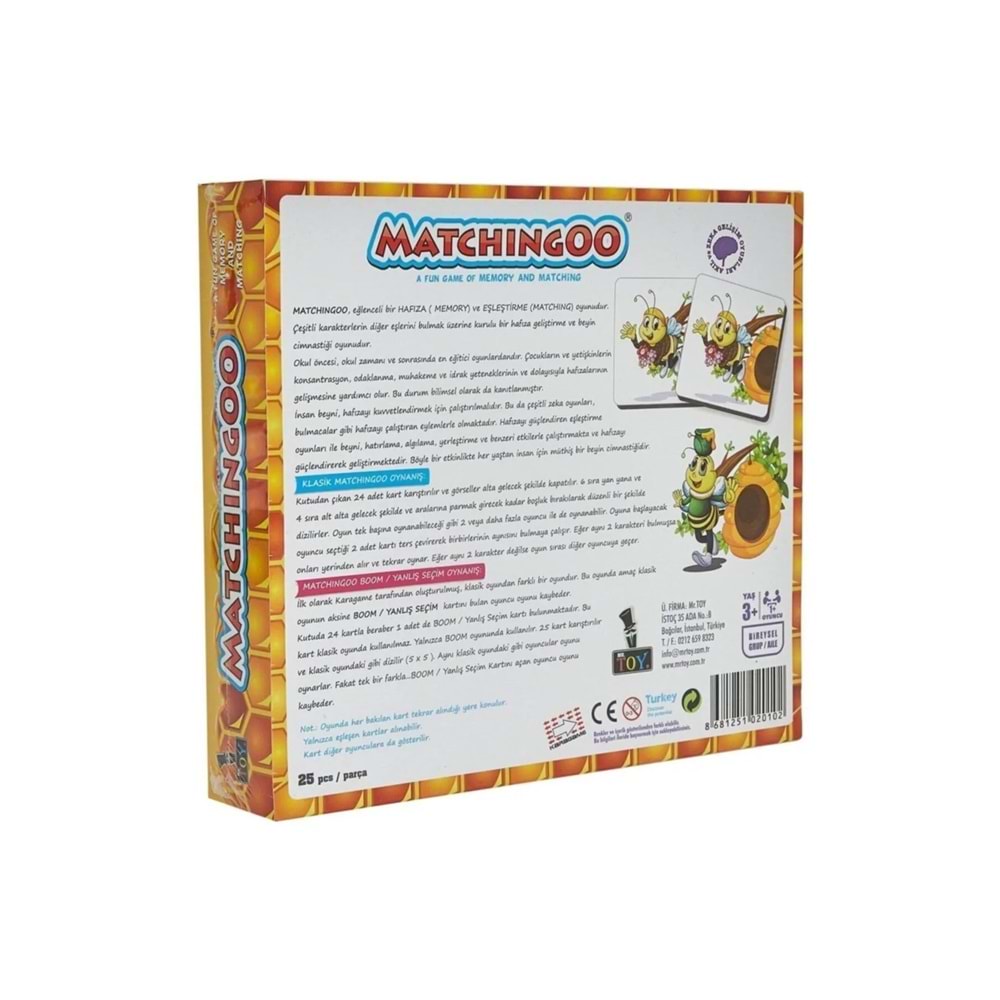 Matchingoo Memory Game Hafıza Oyunu Arım Balım Peteğim