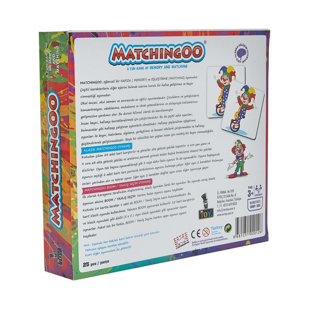 Matchingoo Memory Game Hafıza Oyunu Eğlenceli Palyaço