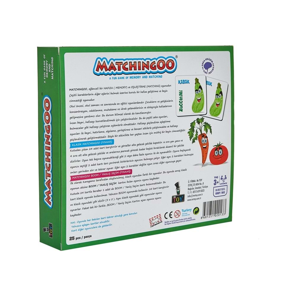 Matchingoo Memory Game Hafıza Oyunu Sebzegiller
