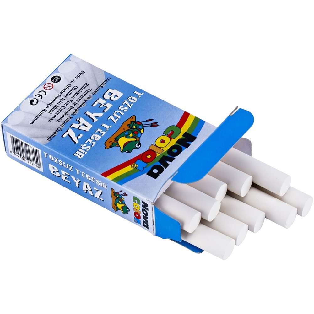 Nova Color Tebeşir Beyaz Tozsuz 10lu