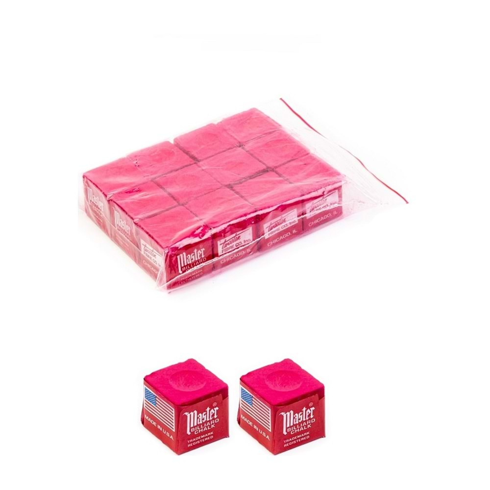 Bilardo Tebeşiri Master 12li Kırmızı