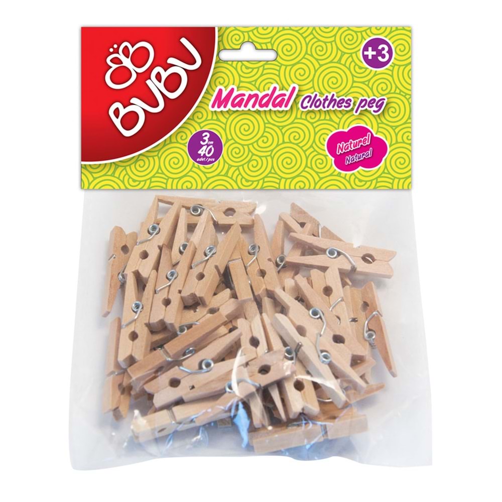 BU-BU MANDAL 3CM 40'LI NATURAL