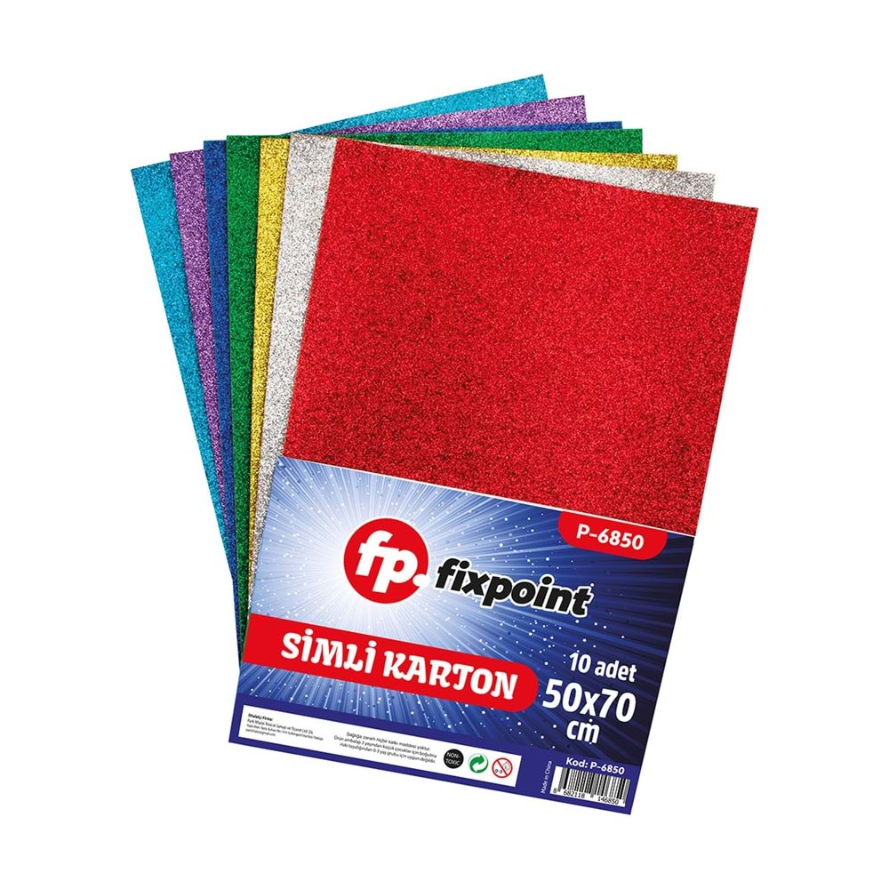 Fixpoint Simli Fon Kartonu Karışık Renkli 50*70cm 10lu pk