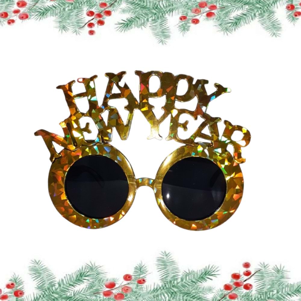 Happy New Year Gözlük Altın