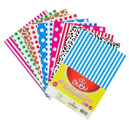 BU-BU DESENLİ KARTON Çift Taraflı 20x30cm 10lu