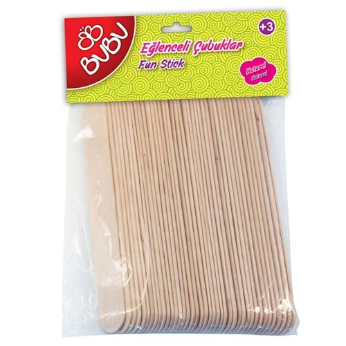 BU-BU EĞLENCELİ ÇUBUKLAR NATUREL 15x1,8CM 40'LI UZUN