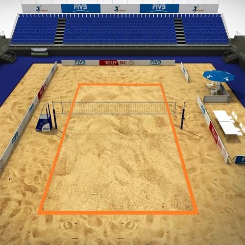 Voleybol Saha Şeridi 8*16mt Turuncu
