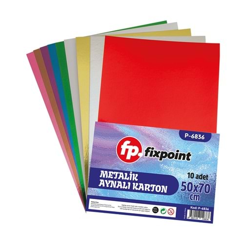 Fixpoint Aynalı Metalik Fon Kartonu Karışık Renkli 50*70cm 10lu pk