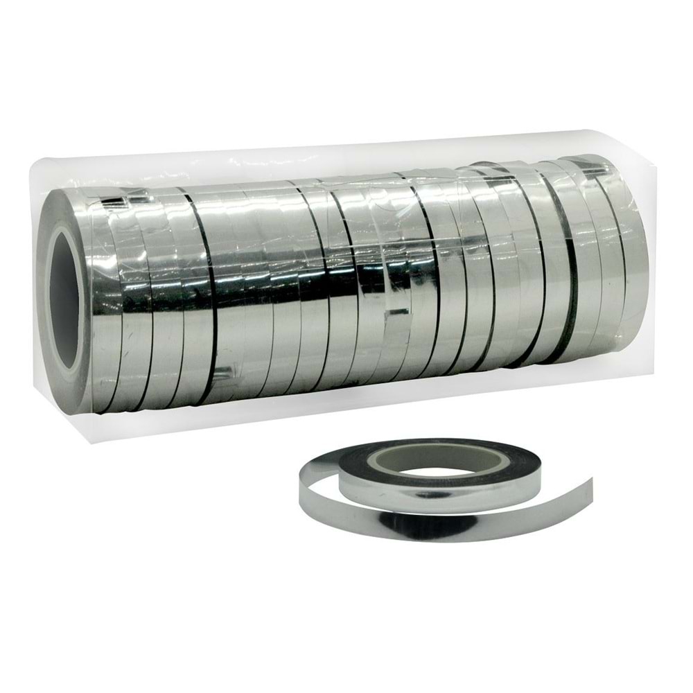 Rafya Metalik 8mm 25mt Gümüş