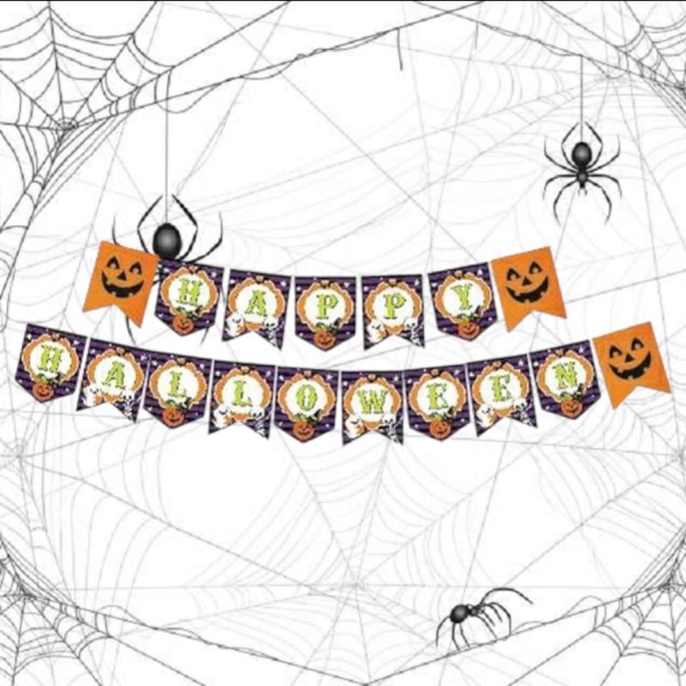 Cadılar Bayramı Zikzak Banner Happy Halloween 17*190cm