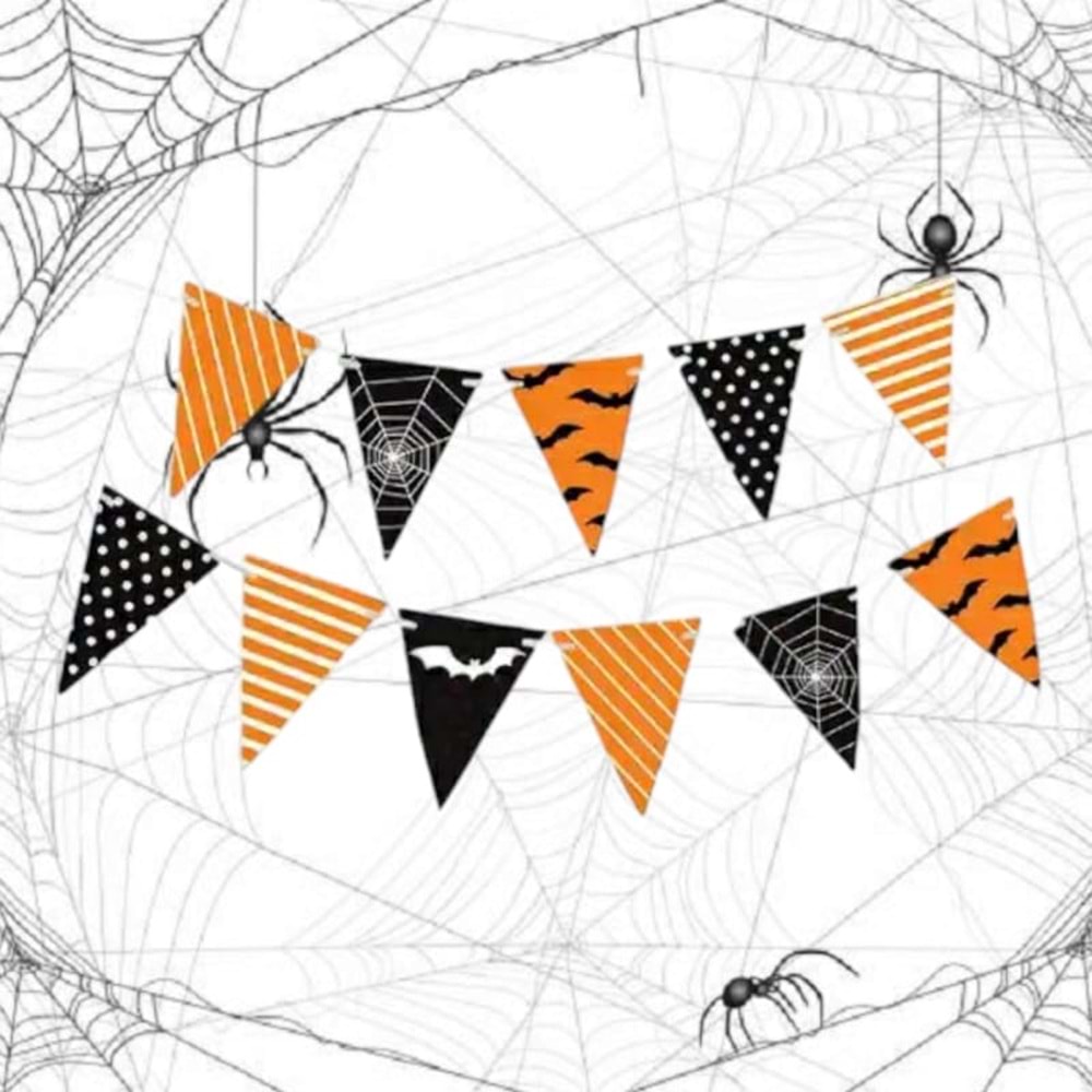 Cadılar Bayramı Üçgen Banner Halloween Temalı 21*270cm
